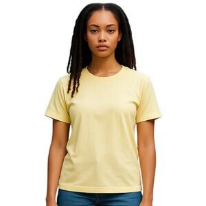 Albion Women’s Yellow Crew Neck Short‎ Sleeve T-Shirt Size M
